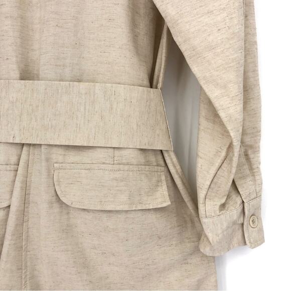 BOA Linen Blend Belted Jumpsuit Cream S - Picture 15 of 16